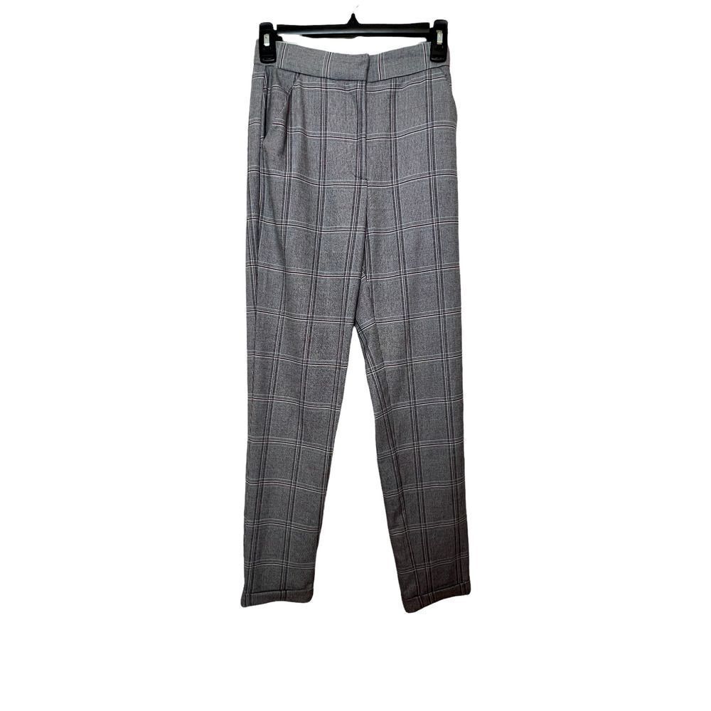 Anthropologie Seen Worn Kept Gray Plaid Skinny High Rise Pant Size 2